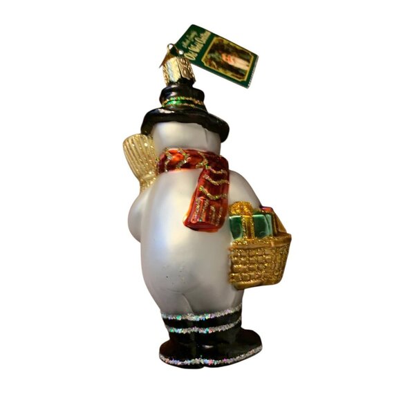 Old World Multicolor Glass Snowman 4 1/2" Holiday Christmas Ornament NWT - Picture 2 of 3